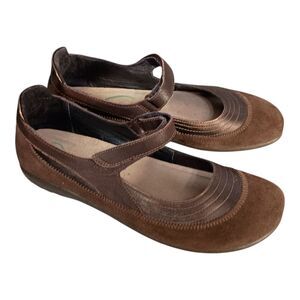 Naot Kirei Mary Jane Flats Comfort Shoe Brown Suede Leather Womens 41/US 10